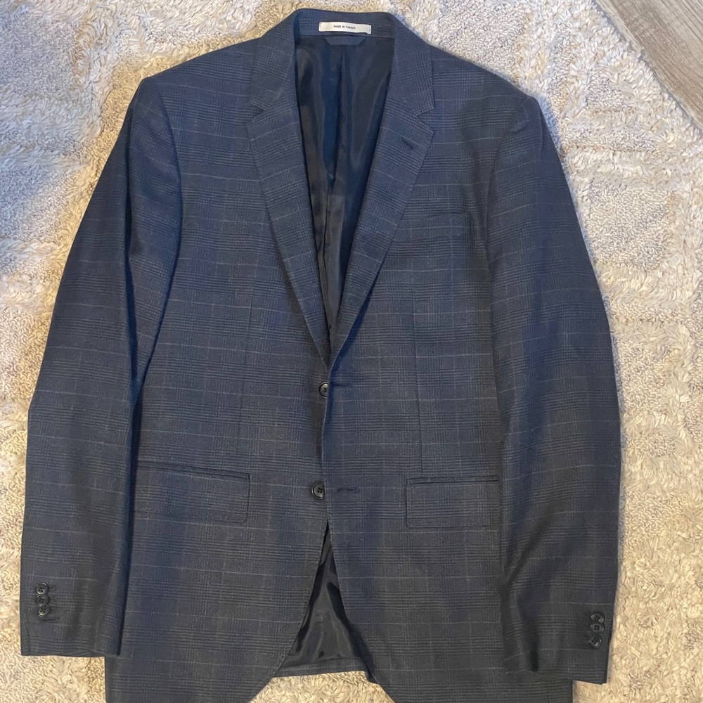 Club Monaco Navy Windowpane Sport Coat